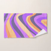 Retro-Wirbel - lila & orange Badhandtuch Set (Handtuch)