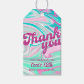 Retro Wirbel Pinks & Grüntöne Vielen Dank Geschenkanhänger (Vorderseite)