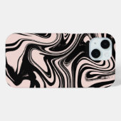 Retro-Wirbel Schwarz & Beige Case-Mate iPhone Hülle (Rückseite (Horizontal))