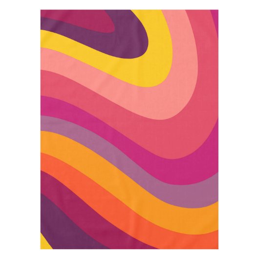 Retro-Wirbel - Sonnenuntergang Tischdecke (Vorderseite)