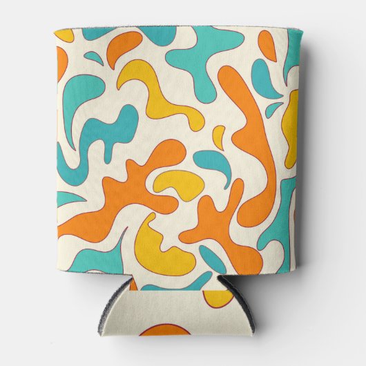 Retro-Wirbel: Vintages Blumenmuster Dosenkühler (Vorderseite)