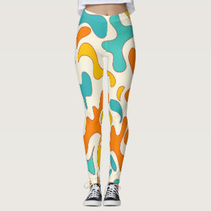 Retro-Wirbel: Vintages Blumenmuster Leggings