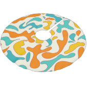 Retro-Wirbel: Vintages Blumenmuster Polyester Weihnachtsbaumdecke (Schrägansicht)