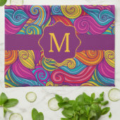 Retro-Wirbles Schmuckmuster Geschirrtuch (Gefaltet)