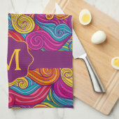 Retro-Wirbles Schmuckmuster Geschirrtuch (Viertel Falte)