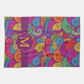 Retro-Wirbles Schmuckmuster Geschirrtuch (Horizontal)