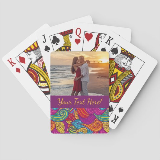 Retro-Wirbles Schmuckmuster Spielkarten (Rückseite)