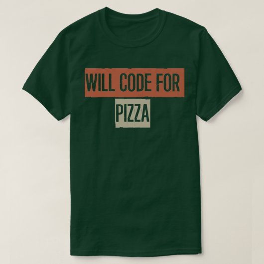 Retro, wird Code für Pizza Funny T-Shirt (Design vorne)