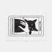 Retro wird unregierbar schwarze Katze beißen Hand Fleecedecke (Vorderseite (Horizontal))
