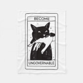 Retro wird unregierbar schwarze Katze beißen Hand Fleecedecke (Vorderseite)