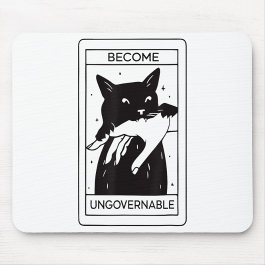 Retro wird unregierbar schwarze Katze beißen Hand  Mousepad (Vorne)