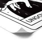 Retro wird unregierbar schwarze Katze beißen Hand Poster (Ecke)