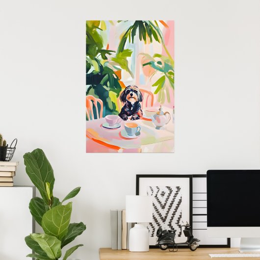 Retro Wirehaired Pointing Griffon Poster (Heimbüro)