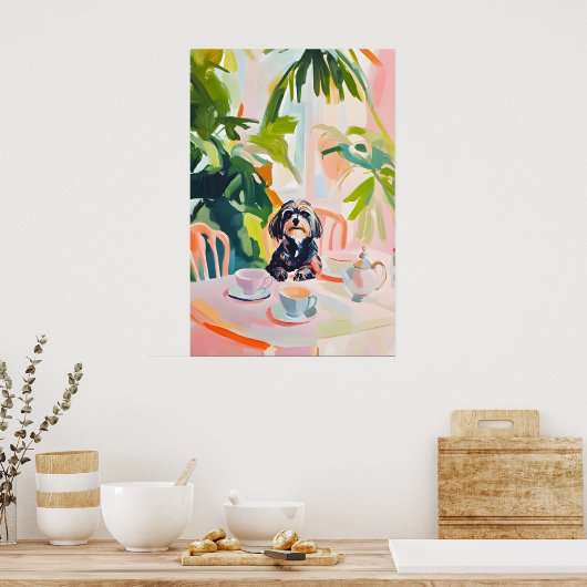 Retro Wirehaired Pointing Griffon Poster (Küche)