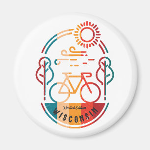 Retro Wisconsin Bike Trail Magnet