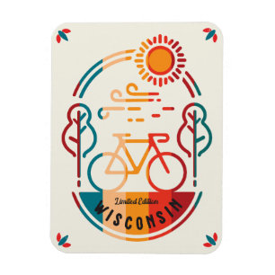 Retro Wisconsin Bike Trail Magnet