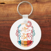 Retro Wisconsin Bike Trail Schlüsselanhänger (Vorderseite)