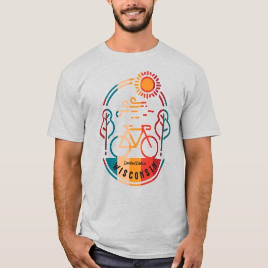 Retro Wisconsin Bike Trail T-Shirt (Vorderseite)