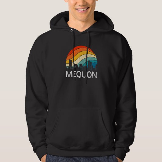Retro Wisconsin Mequon Skyline Vintage Urban Skysc Hoodie (Vorderseite)