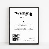 Retro Wishing Well Honeymoon Fund Wedding Poster