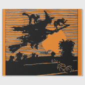 RETRO WITCH AUF EINEM HALBZIMMER-Wrackpapier Geschenkpapier (Flach)