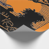 RETRO WITCH AUF EINEM HALBZIMMER-Wrackpapier Geschenkpapier (Ecke)