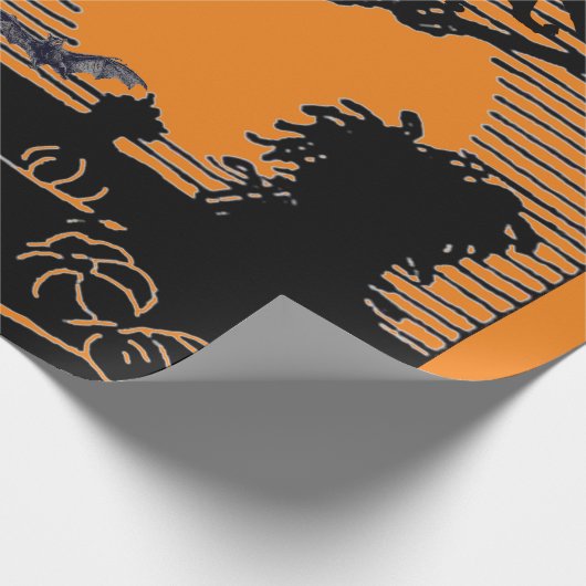 RETRO WITCH AUF EINEM HALBZIMMER-Wrackpapier Geschenkpapier (Ecke)