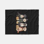 Retro Witch Labrador Retriever Halloween Labrador Fleecedecke (Vorderseite (Horizontal))