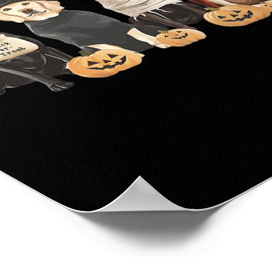 Retro Witch Labrador Retriever Halloween Labrador Poster (Ecke)