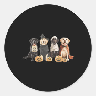 Retro Witch Labrador Retriever Halloween Labrador Runder Aufkleber
