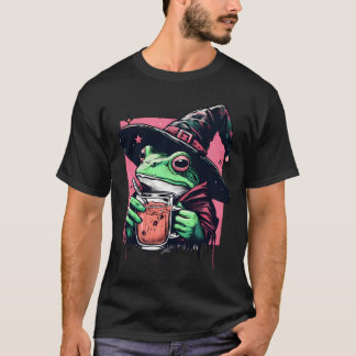 Retro Witchy Frog Drink Tee T - Shirt