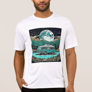 Retro-Wohnmobil Teal Vintage in den Bergen T-Shirt
