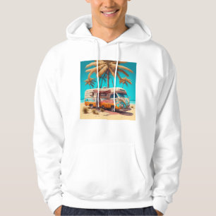 Retro-Wohnmobil und Palmen Hoodie