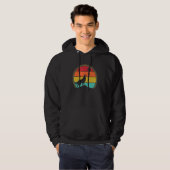 Retro Wolf heult am Mond Hoodie (Vorne ganz)