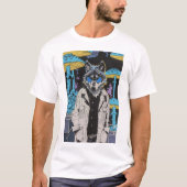 Retro Wolf im Labrador Coat Comic Art T - Shirt (Vorderseite)