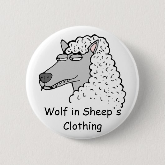 Retro Wolf im Schafspelz Button (Vorderseite)
