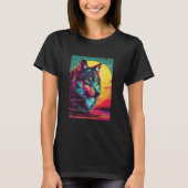 Retro Wolf Sunset T-Shirt (Vorderseite)