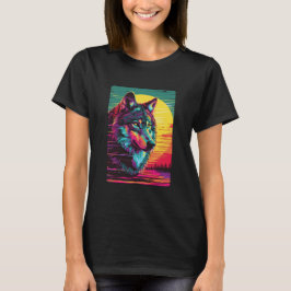 Retro Wolf Sunset T-Shirt