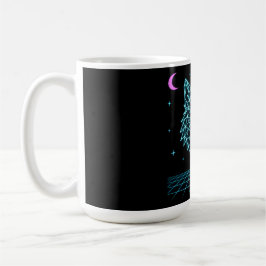 Retro Wolf Synthwave - Neon-Nacht-Heuler Kaffeetasse