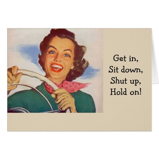 Retro Woman - Crazy Driver, (Vorderseite (Horizontal))