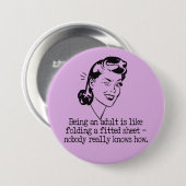 Retro Woman Funny Quote Button (Vorne & Hinten)