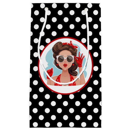 Retro Woman Geschenktasche Kleine Geschenktüte (Vorderseite)