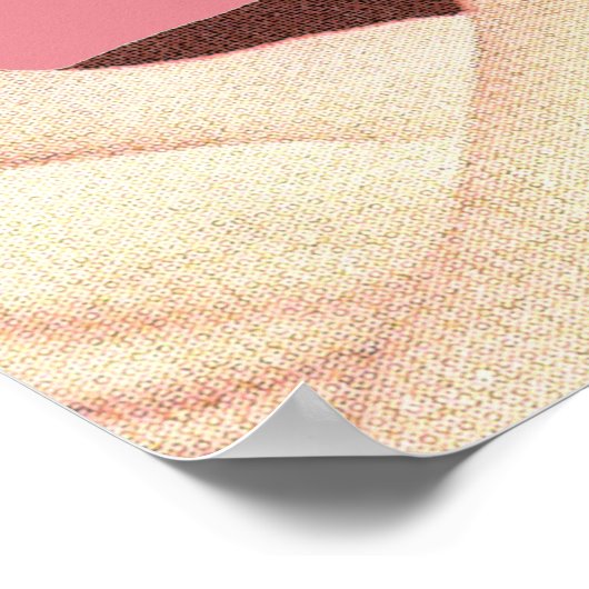 Retro Woman Holding a Sign Poster (Ecke)