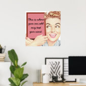 Retro Woman Holding a Sign Poster (Heimbüro)