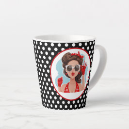 Retro Woman Latte Tasse