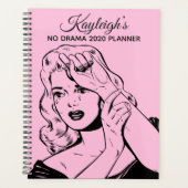 Retro Woman No Drama Planner Planer (Vorderseite)