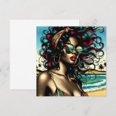 Retro Woman on Beach Comic Style Pop Art (Vorne/Hinten)