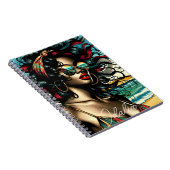 Retro Woman on Beach Comic Style Pop Art Notizblock (Rechte Seite)