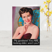 Retro Woman Sarcastic Geburtstag Karte (Gelbe Blume)