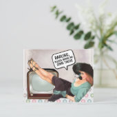 RETRO WOMAN TACOS POSTCARDS POSTKARTE (Stehend Vorderseite)
